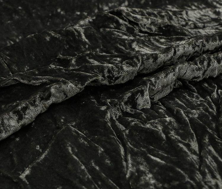 NIHUI - Handmade Plant-dyed Mud Gray Niche Silk Velvet Fabric - 125cm wide by the Yard