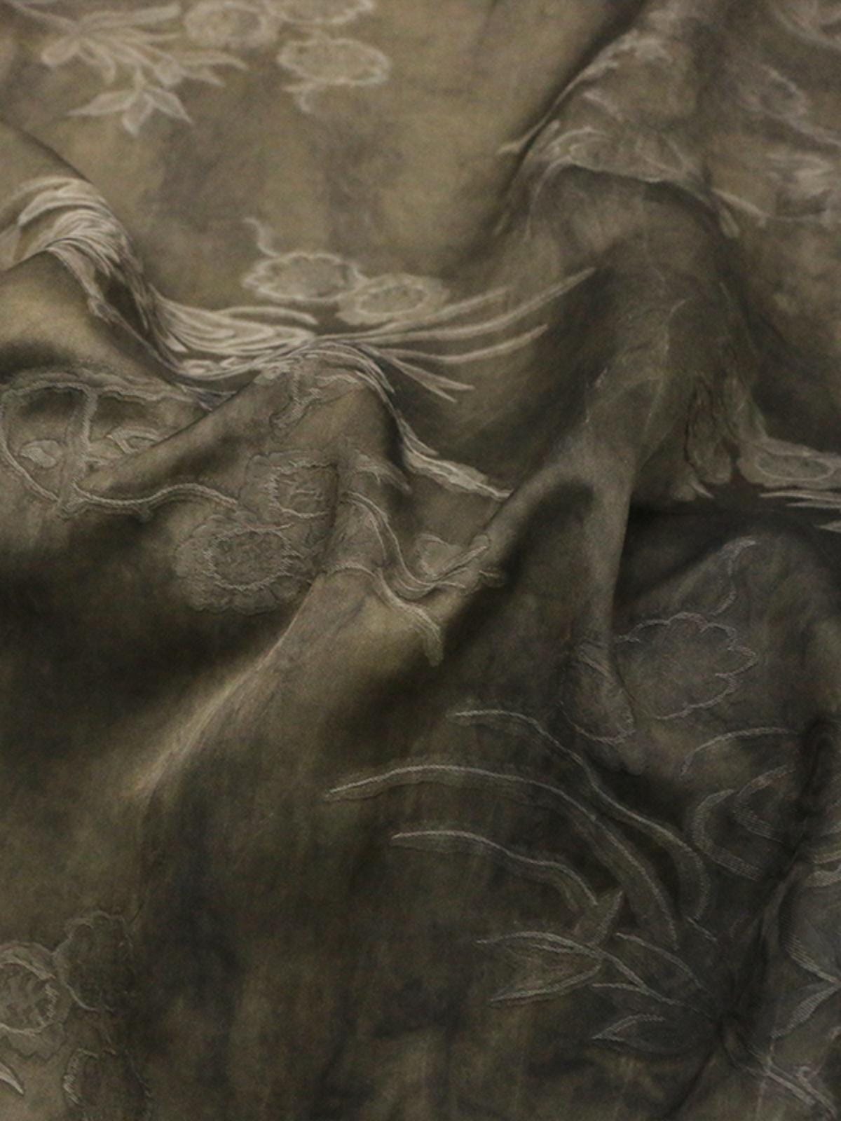 NIRYUS - 25 Momme Eco Friendly Plant Dye Jacquard Silk Blend Rayon Fabric - 138cm wide by the Yard