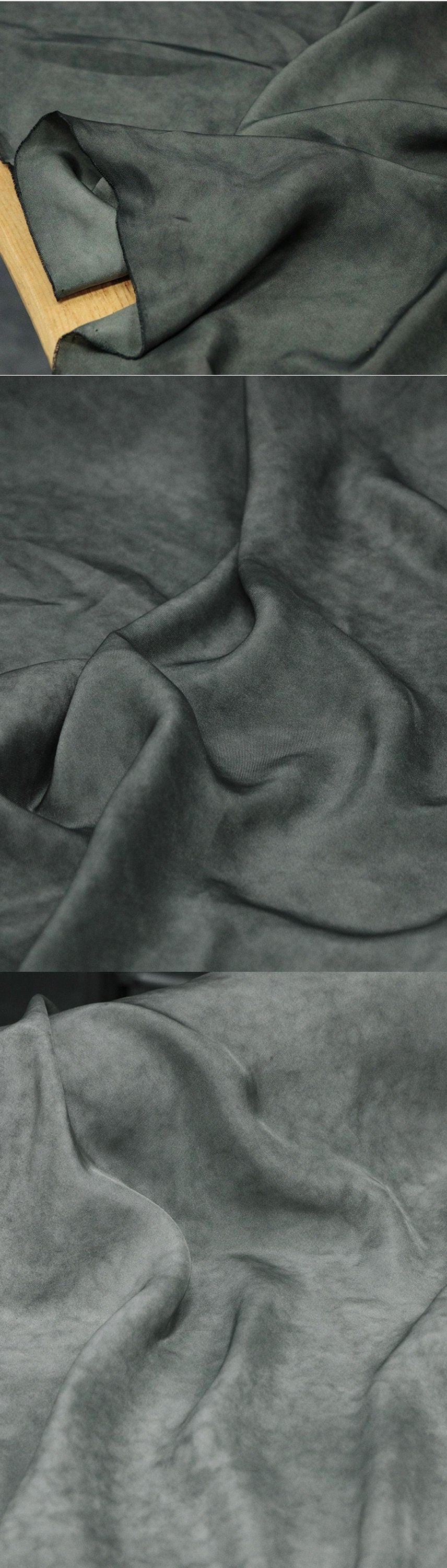 HERR - 18 Momme Dirty Dyeing Distressed Twill Silk Fabric Made of Mulberry Silk - 135cm by the Yard