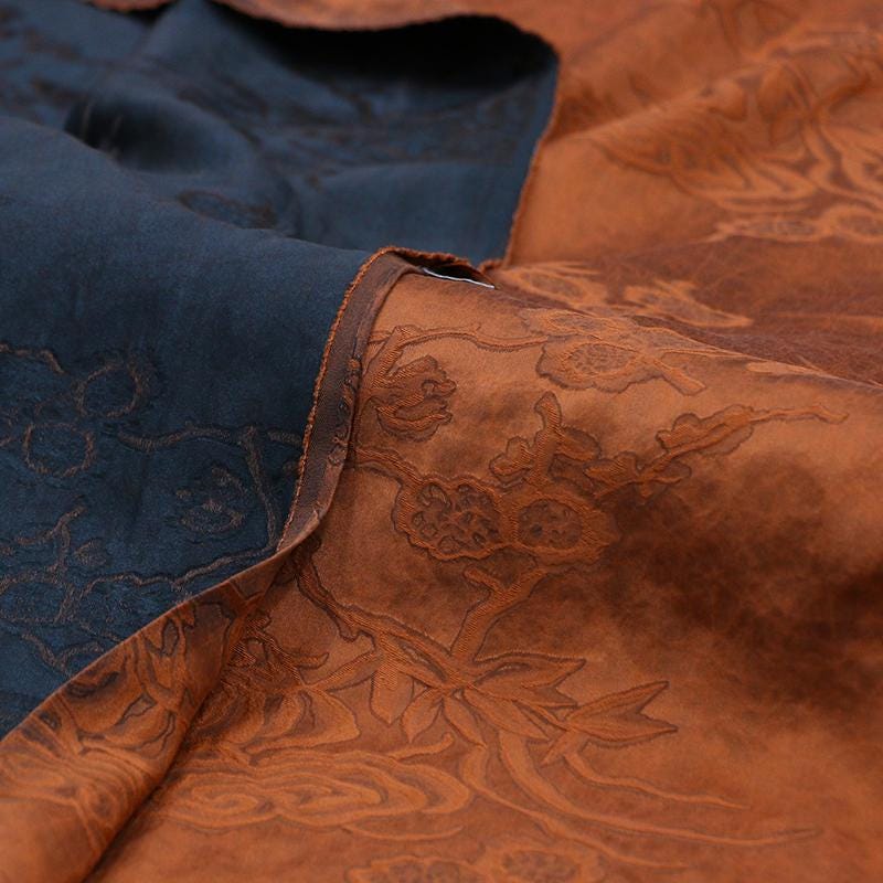 JIBEIZ - 25 Momme Plain Silk Satin with Cracked Xiangyunsha Fabric - 135cm by the Yard