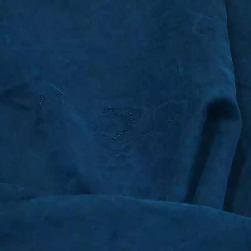 LZGLXY - 21 Momme Royal Blue Handmade Jacquard Plain Satin Plant Dye Mud Silk Fabric, 110cm by the Yard