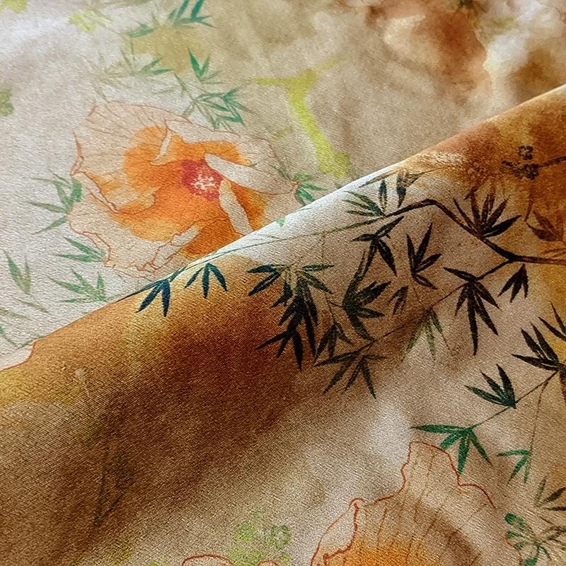 GUYJSN - Handmade 40 Momme Mud Silk Satin Fabric - 112cm by the Yard