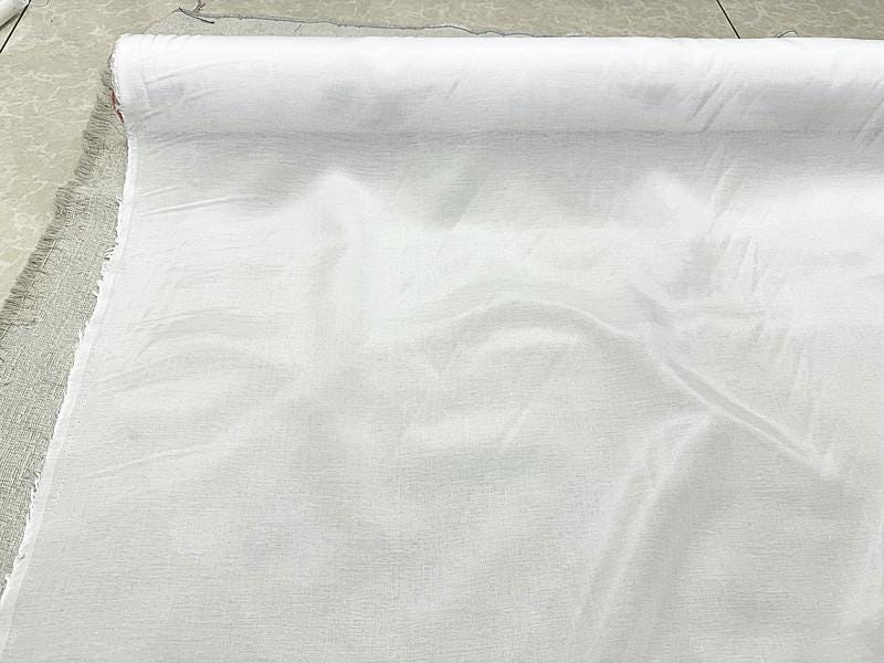XLSMCB - 9 Momme 40% Silk 60 Cotton Pure White Blended Fashion Fabric - 140cm wide by the Yard
