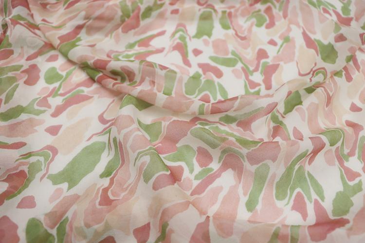 BUGZYI - 8 Momme Fresh Unique Irregular Print Silk Georgette Fabric - 130cm wide by the Yard