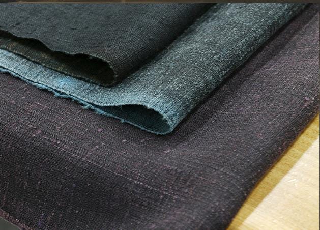 LZZSCY - 35 Momme Handmade Vintage Stly Tussah Silk Jacquard Gambiered Ganton Gauze Silk Fabric - 110cm By the Yard