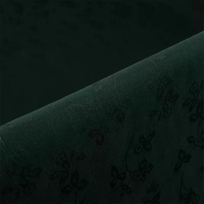LZMOXY - Handmade 23 Momme Jacquard Heritage Dark Green Gambiered Silk Satin Fabric - 110cm By the Yard