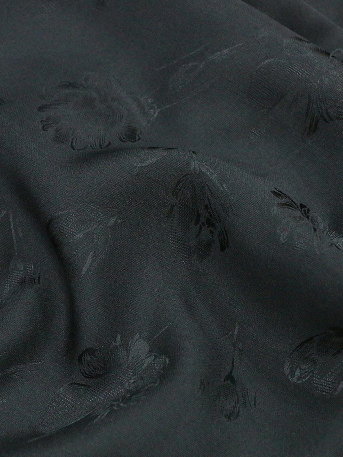 YUJIXA- Handmade 19 Momme Black Tulip Jacquard Silk Brocade Mulberry Silk Fabric - 135cm wide by the Yard