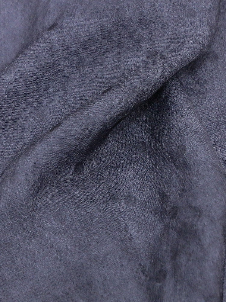 BODIA - Polka Dots Jacquard Handmade Gambiered Ganton Tussah Silk Fabric - 135cm By the Yard