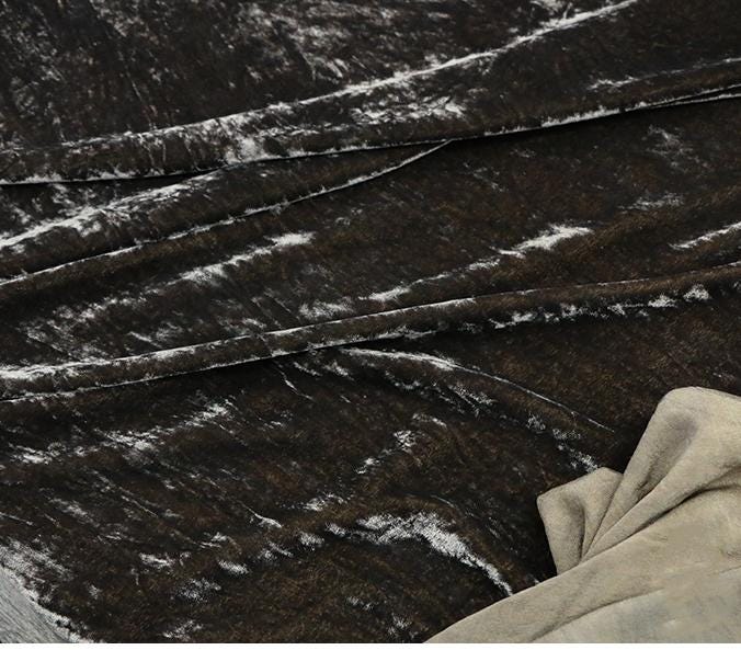 MIXIA - Handmade Plant-dyed Elk Brown Niche Silk Velvet Fabric - 125cm wide by the Yard