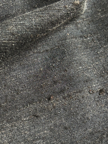 YEZUOSI - 50 Momme 100% Tussah Slub Mud Silk Fabric, Black and Brown,120cm wide by the Yard