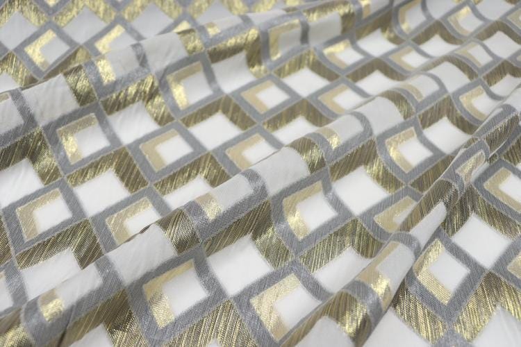 JFHGZF - 12 Momme Golden Thread Weave Silk Georgette Fabric - 114cm wide by the Yard