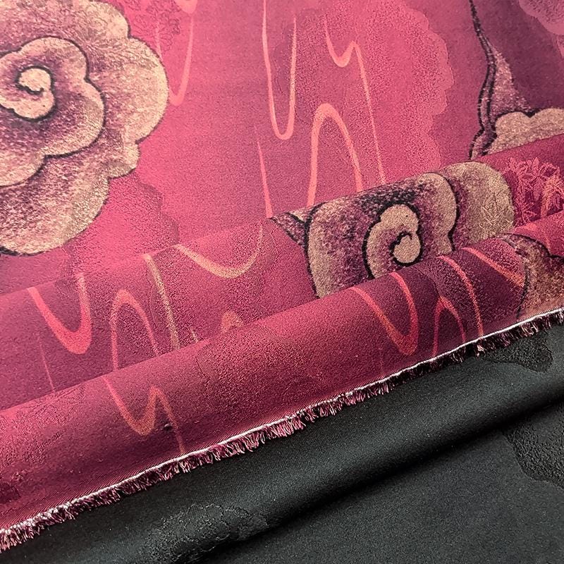 GUYJIX - Handmade 40 Momme Mud Silk Satin Fabric -112cm By the Yard