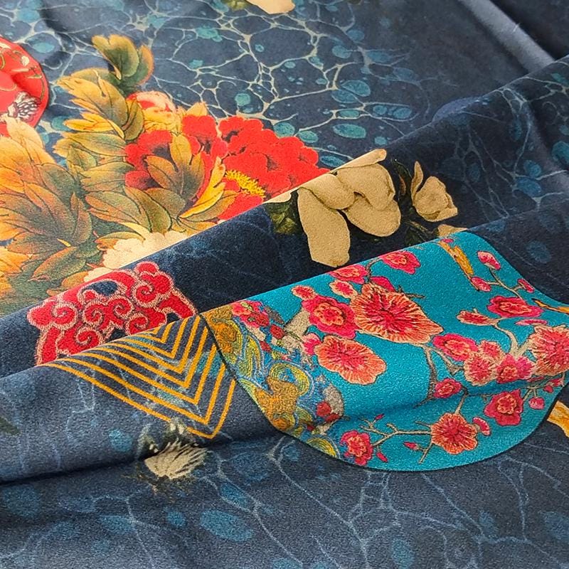 GUYJXT - Handmade 40 Momme Mud Silk Satin Fabric - 112cm By the Yard