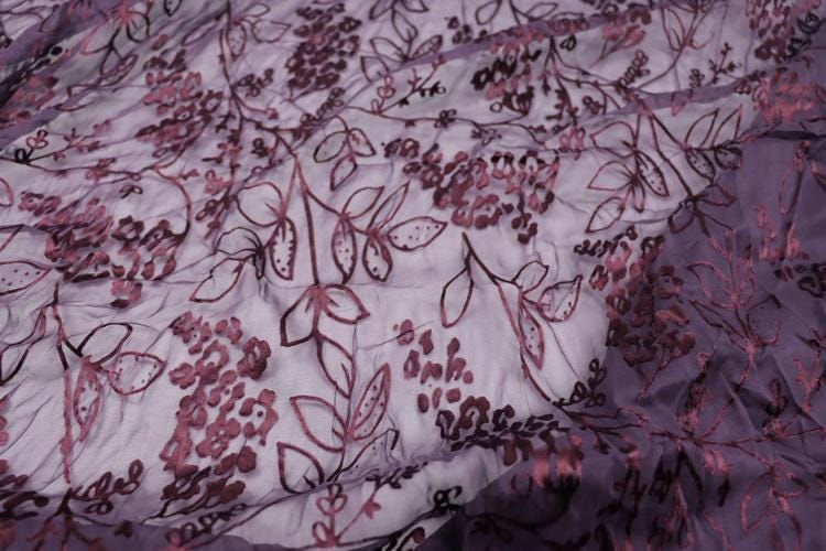 JIURED - Sheer Burnout Silk Devore Satin Fabric - 112cm wide by the Yard