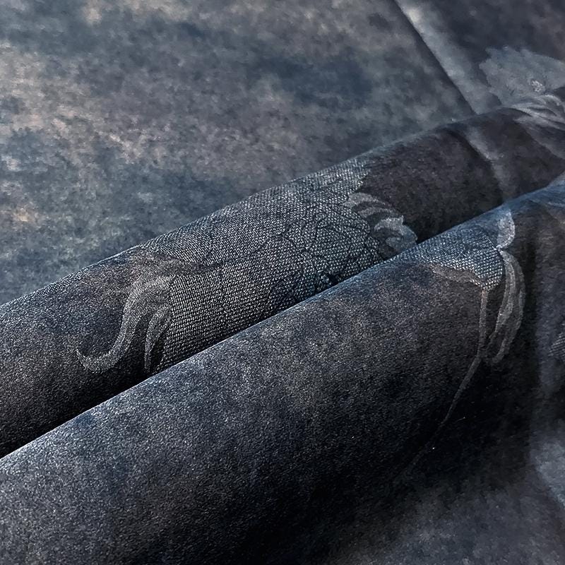 GYHLYH - Handmade 28 Momme HUALUO Jacquard Mud Silk Fabric (Openwork texture) - 112cm by the Yard