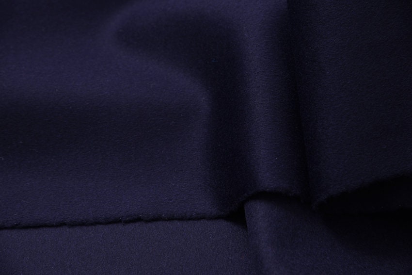 HH25C75W - 25% Cashmere Dark Blue Double Faced Wool Cashmere - 150cm by the yard