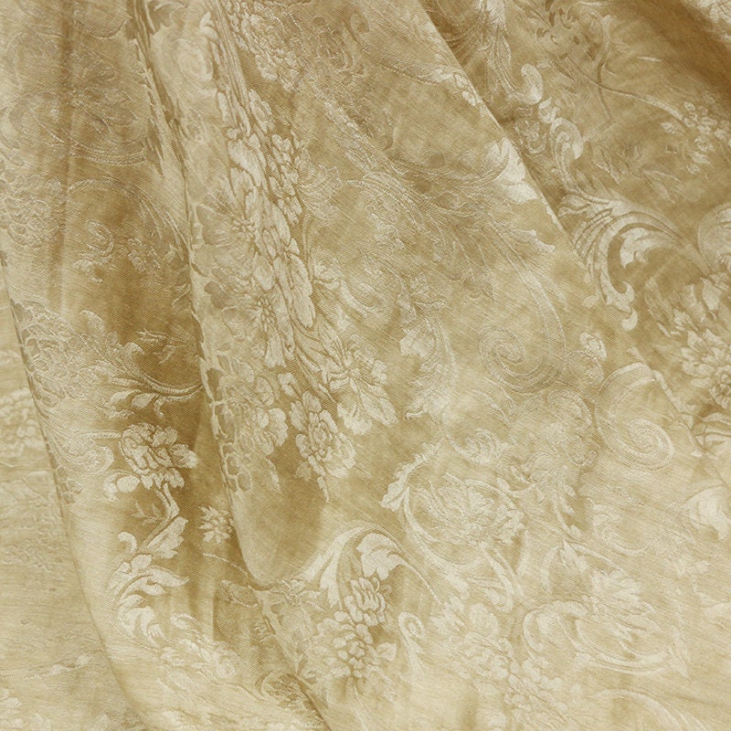 MOSALE - Handmade Silk and Linen for Designers Classical Jacquard Satin Mulberry Silk Fabric - 148cm wide by the Yard