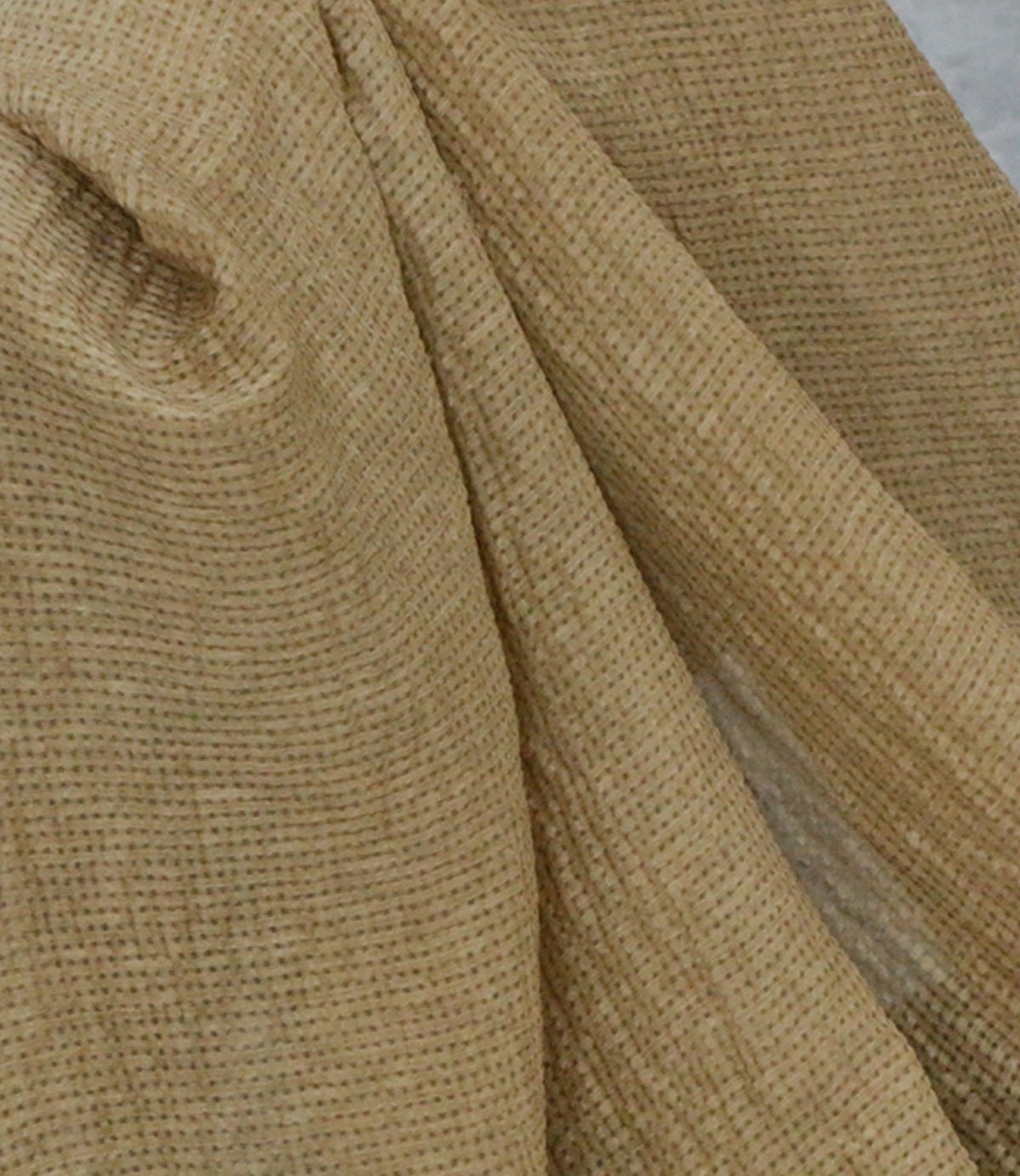 SOFABU - 17 Momme Vintage Style Dirty Dyed Pure Pigmented Jacquard Silk And Linen-Blend Coarse Fabric - 137cm wide by the Yard