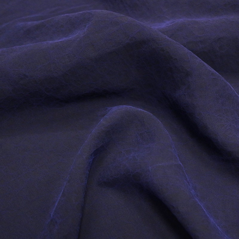 VIOLET - 22 Momme Cracks Handmade Plant Dye Mud Silk Fabric, 110cm by the Yard