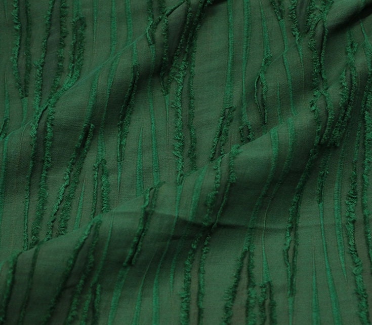 LIUCHANG - 34 Momme Handmade Mud Silk Special Cut Flower Silk Linen Fabric - 140cm wide by the Yard