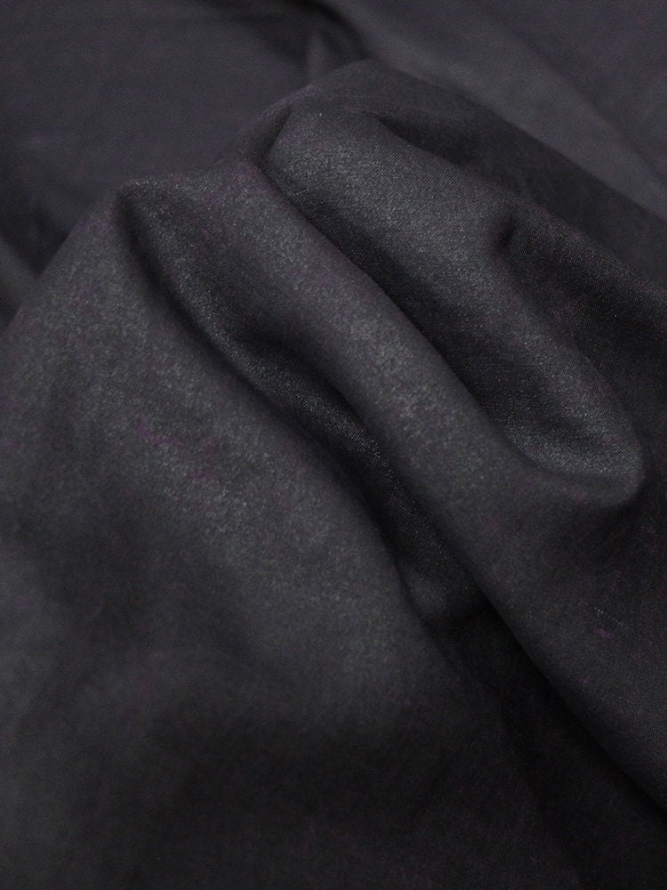 SMOSGUI - Eggplant Purple and Black 22 Momme Handmade Plant Dye Mud Silk Fabric, 130cm by the Yard
