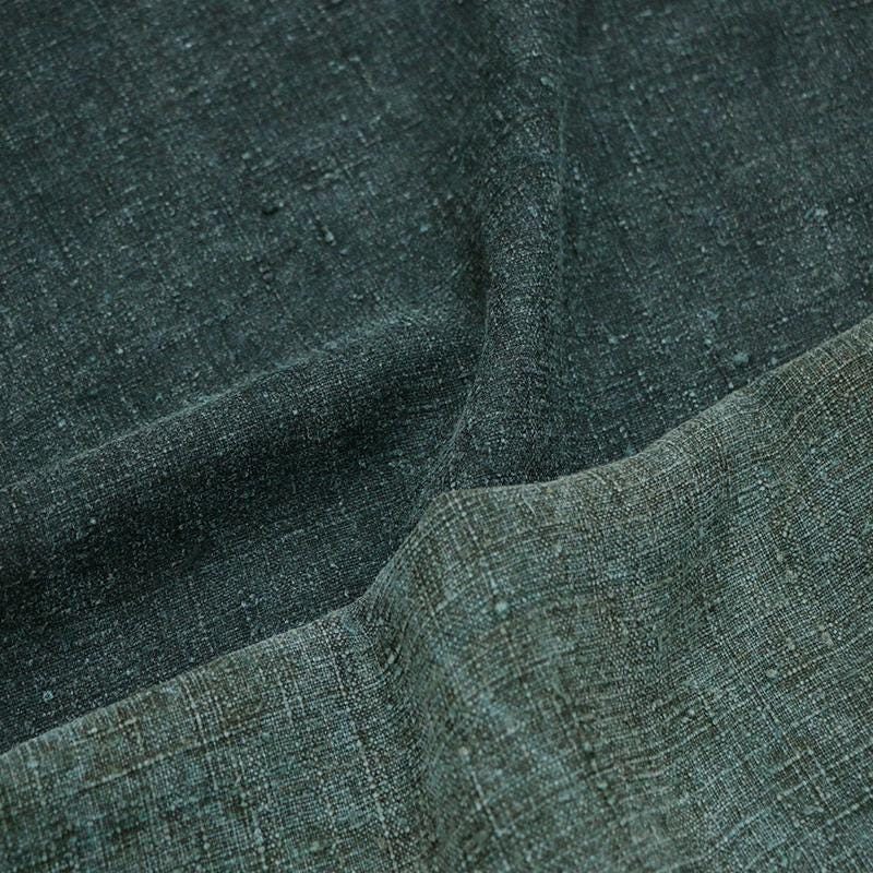 GEDACA - Handmade Gray Blue Gambiered Ganton Gauze Silk Fabric By the Yard