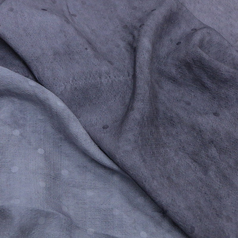 BODIA - Polka Dots Jacquard Handmade Gambiered Ganton Tussah Silk Fabric - 135cm By the Yard