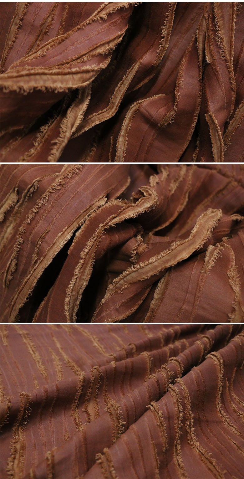 SIMAJIAN - Special Silk Fabric, Linen Blend Cut Flower Gambiered Ganton Mud Silk Fabric for designers, 23% Silk Blend Fabric by the Yard