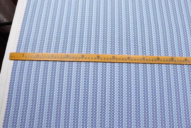 JFHLTW - 14 momme Blue Stripe Style Silk Crepe de Chine Fabric - 140cm wide by the Yard