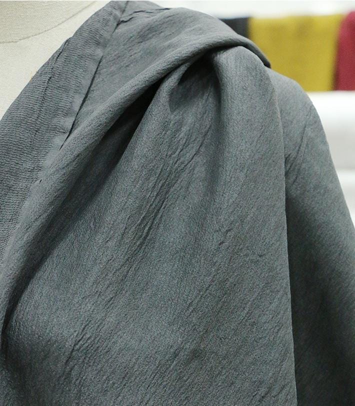 GUTONG - 16 Momme Eco Friendly Plant Dy Antique Bronze Natural Crinkle Tussah Silk Fabric - 93cm wide by the Yard