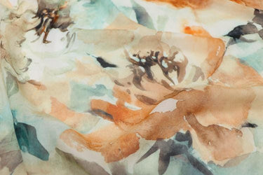 JFHGDF - 9 Momme Floral Print Silk Georgette Fabric - 140cm wide by the Yard