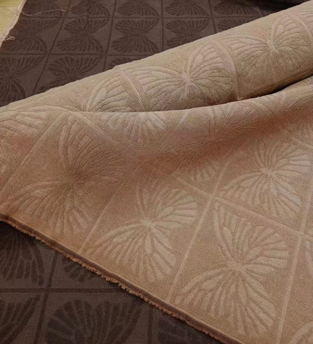 HONGHUDIE - 70 Momme Jacquard HongYunsha Gambiered Ganton Tussah Silk Fabric - 110cm wide by the Yard