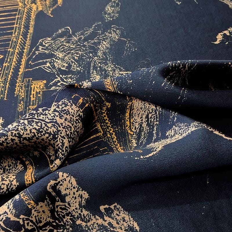 GUYLGE - Handmade 40 Momme Jacquard Mud Silk Satin Fabric -112cm By the Yard