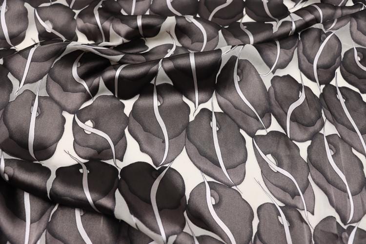 PAPAHU - 22 Momme Sheer Burnout Silk Devore Satin Fabric - 114cm wide by the Yard