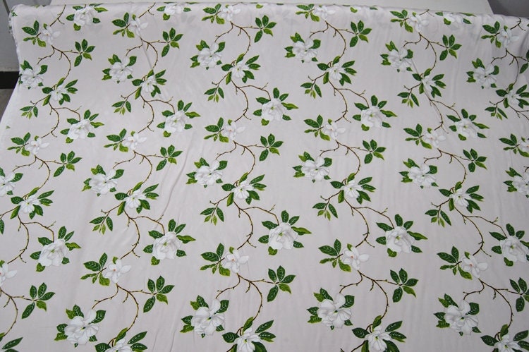 MUXIANG - 22 momme Floral Print Stretch Silk Crepe de Chine Fabric - 138cm wide by the Yard