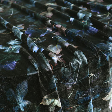 ZSRMOY - 55 Momme Plant Leaf Printed Mulberry Silk Velvet Fabric - 140cm wide by the Yard