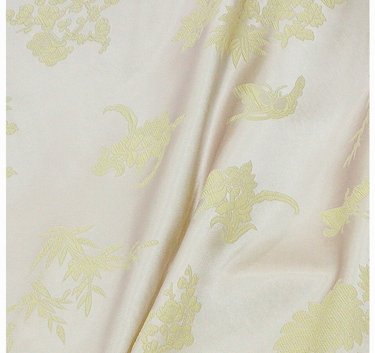 DOUKF - Handmade Embossed Guanle Crepe Jacquard Stretch Two-Tone Heterochromatic Silk Fabric - 138cm wide by the Yard