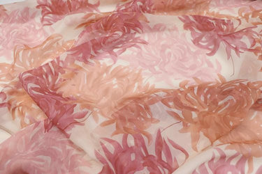 JFHHUD - 8 Momme Floral Print Silk Georgette Fabric - 140cm wide by the Yard