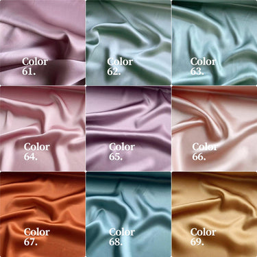 100% Silk Charmeuse, 16 Momme solid 120 colors 61-120, 114cm wide by the yard