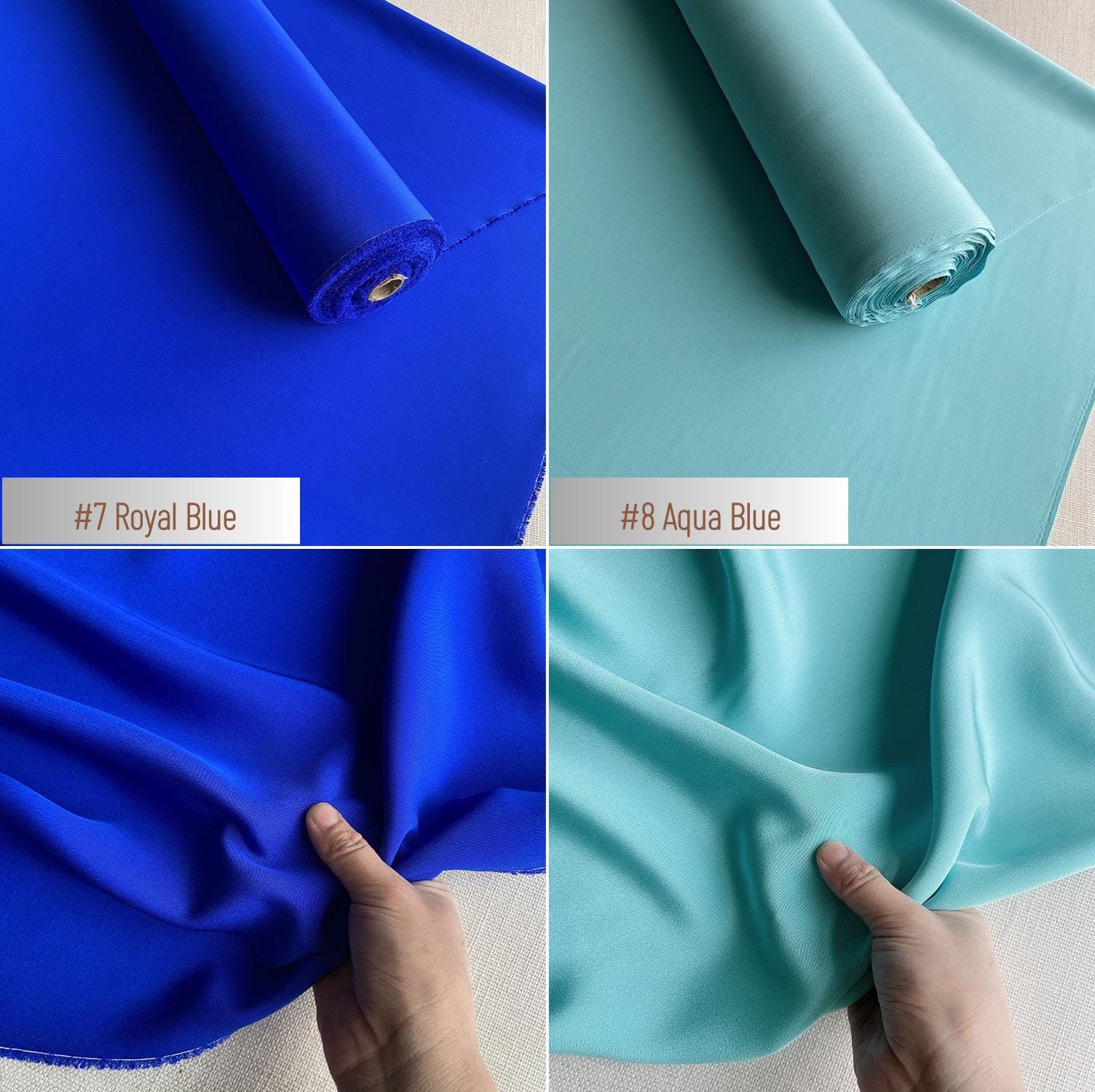 Heavy 40 Momme Silk Crepe de Chine Fabric – 114cm Wide, 24 Colors, Luxury Drape