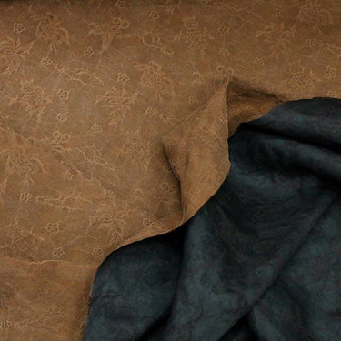 OSEGUW- 15 Momme Handmade Primary Color Cracks Jacquard Plant Dye Mud Silk Fabric, 114cm by the Yard