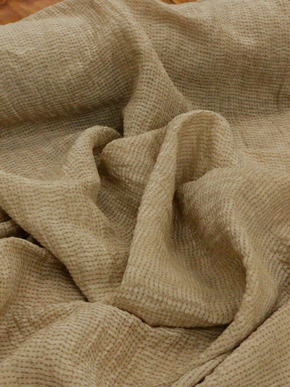 SOFABU - 17 Momme Vintage Style Dirty Dyed Pure Pigmented Jacquard Silk And Linen-Blend Coarse Fabric - 137cm wide by the Yard