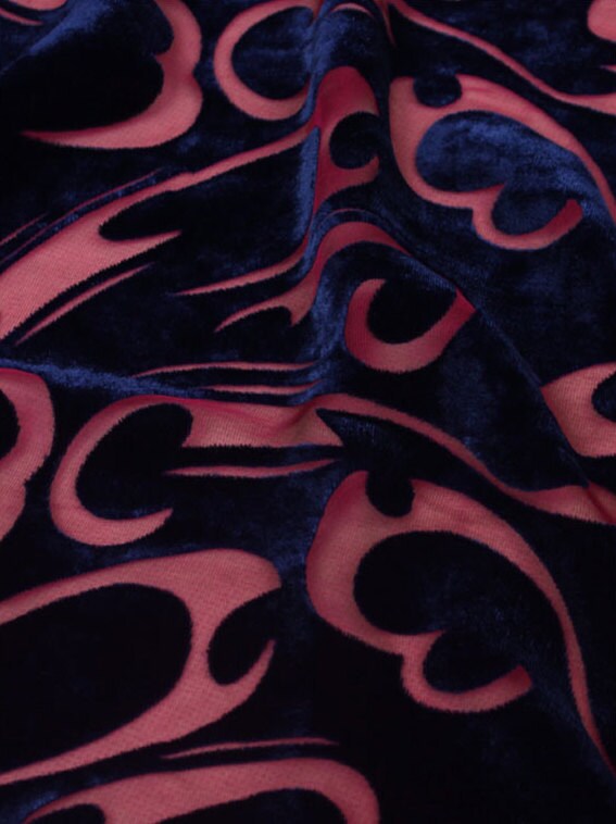 ON SALE - Burnout Polyester Velvet Fabric 110cm wide - 2 meters