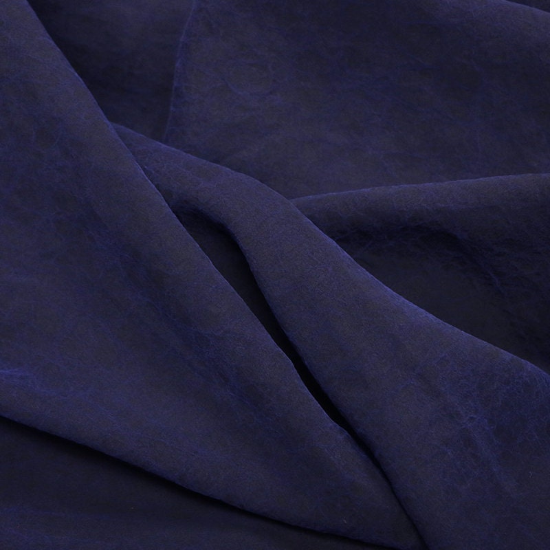 VIOLET - 22 Momme Cracks Handmade Plant Dye Mud Silk Fabric, 110cm by the Yard