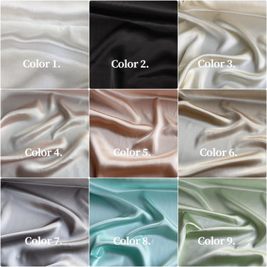 100% Silk Charmeuse, 16 Momme solid 120 colors 114cm wide by the yard 1-60 color