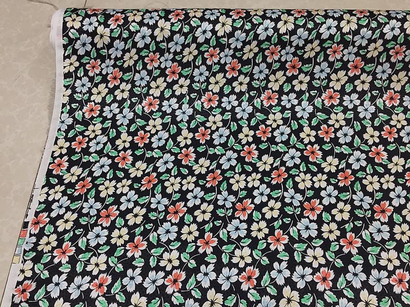 SNBHED - 17 momme Digital Print Sambo Silk Cotton Blend Satin Fabric - 137cm wide by the Yard