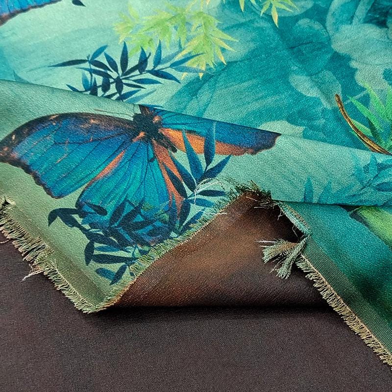 GUYZUD - Handmade 40 Momme Jacquard Mud Silk Satin Fabric - 112cm By the Yard