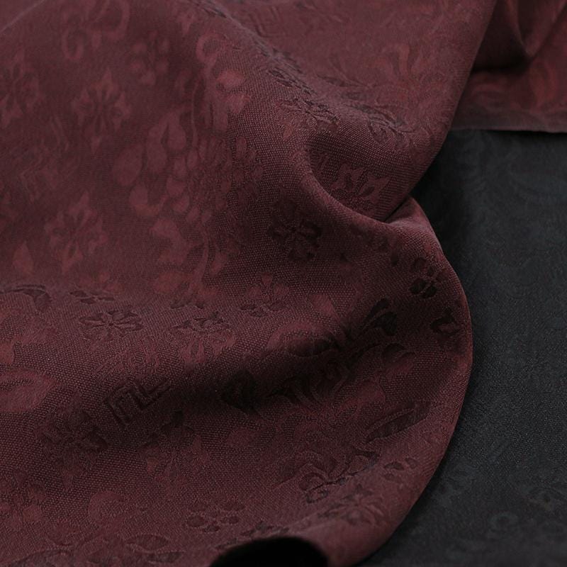 HLMFKS - Handmade 19 Momme HUALUO Jacquard Mud Silk Fabric (Openwork texture) - 110cm by the Yard