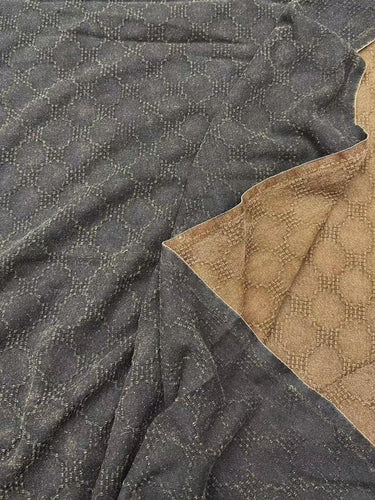 XYKTHG - 50 Momme Brown Jacquard Tussah Mud Silk Fabric, 90cm wide by the Yard