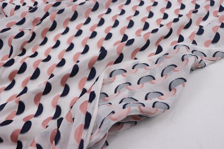 HOUBWE - 18 Momme Sheer Special Cut Flower Silk Fabric - 114cm wide by the Yard